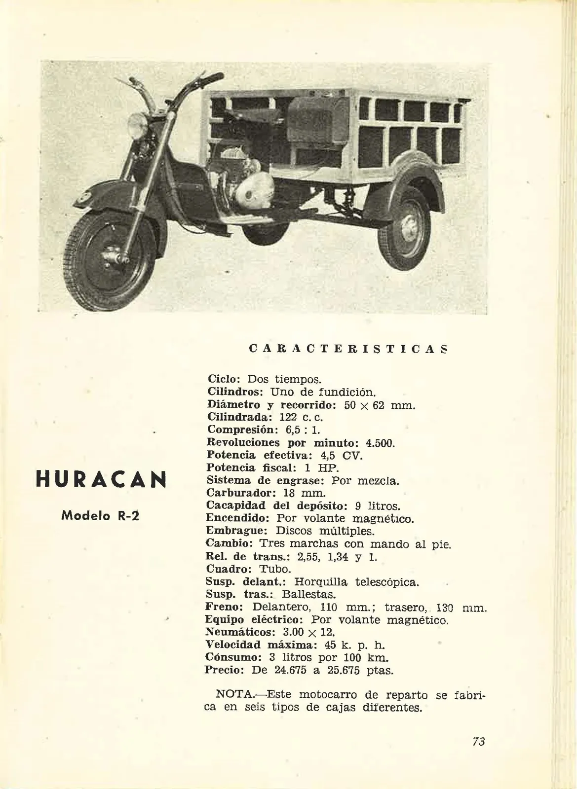 Three-wheeled motor vans · Huracán Motors