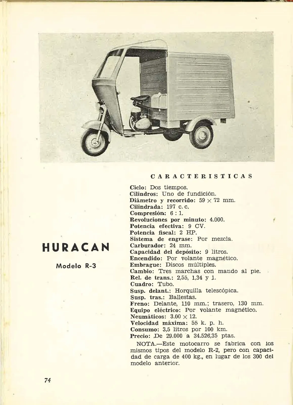 Three-wheeled motor vans · Huracán Motors