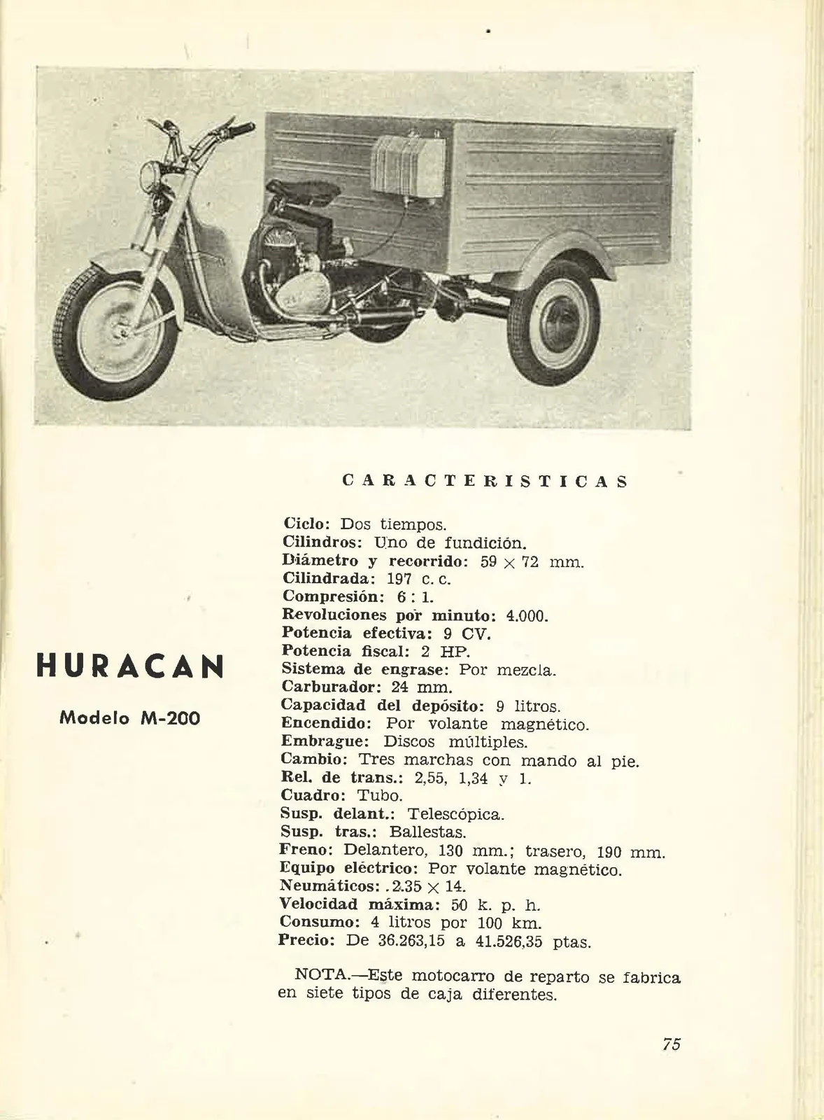 Three-wheeled motor vans · Huracán Motors